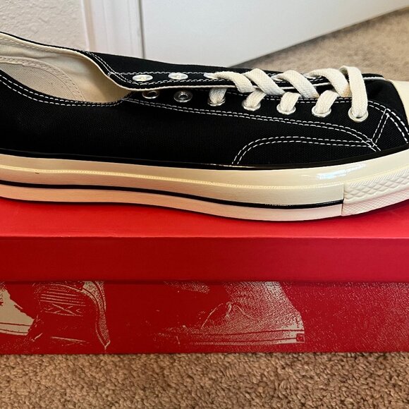 Unisex Converse Chuck Taylor 70 Low Top Black & Cream Sneakers Size M10/W12 BNIB - Picture 4 of 5